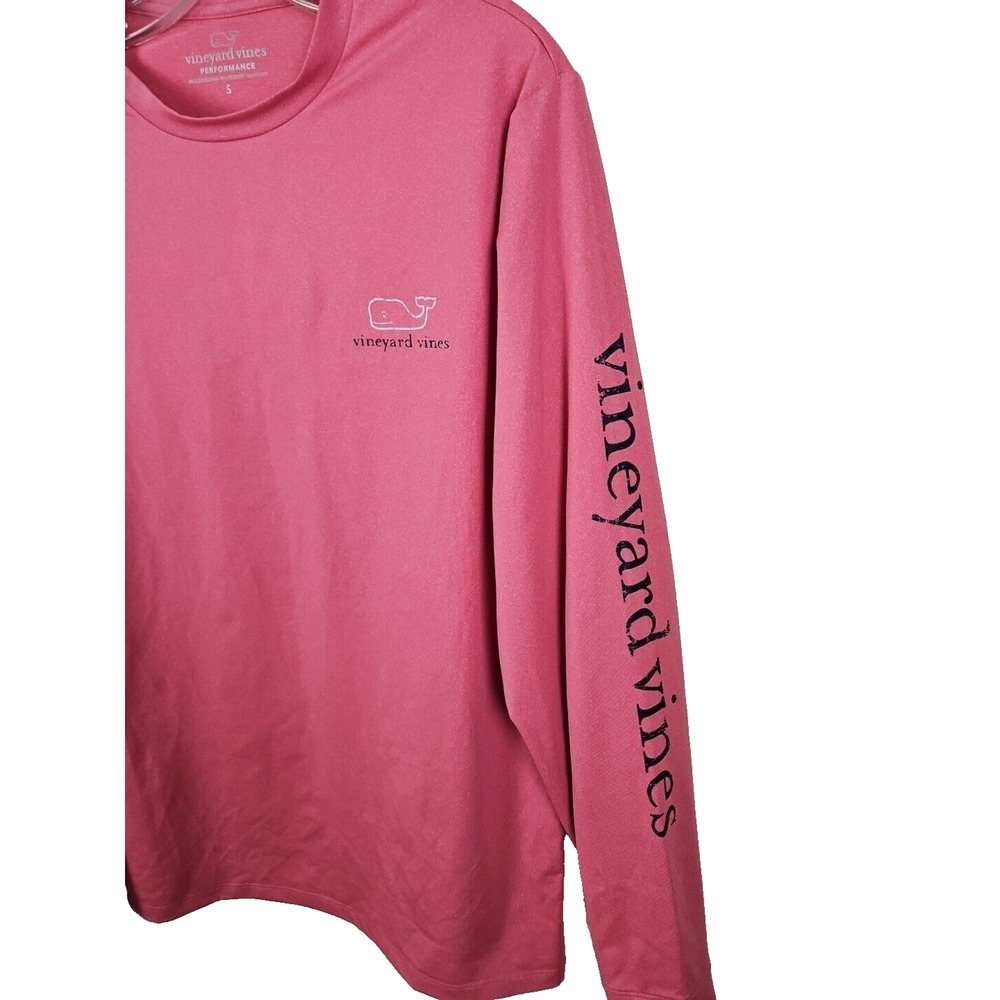 Vineyard Vines Performance T Shirt Men S pink Coral Long Sleeve Pullover #1V0969